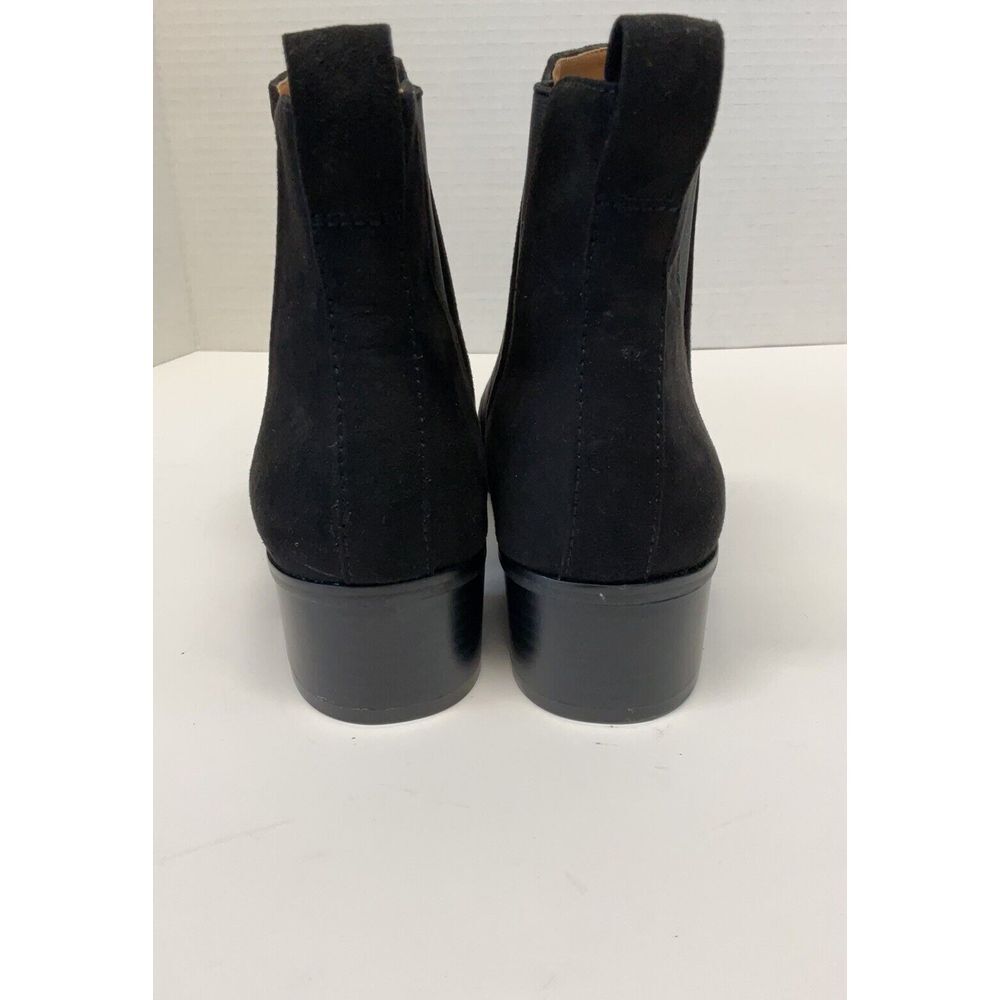 J. Crew- Size 9.5 Suede Ankle Boots Womens Black Bootie Pointed‎ Toe Block He… - Picture 4 of 10